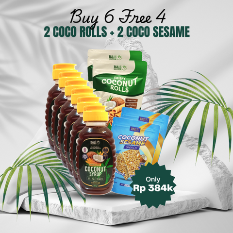6 Sirup Kelapa Organik GRATIS COCO ROLLS dan COCO SESAME
