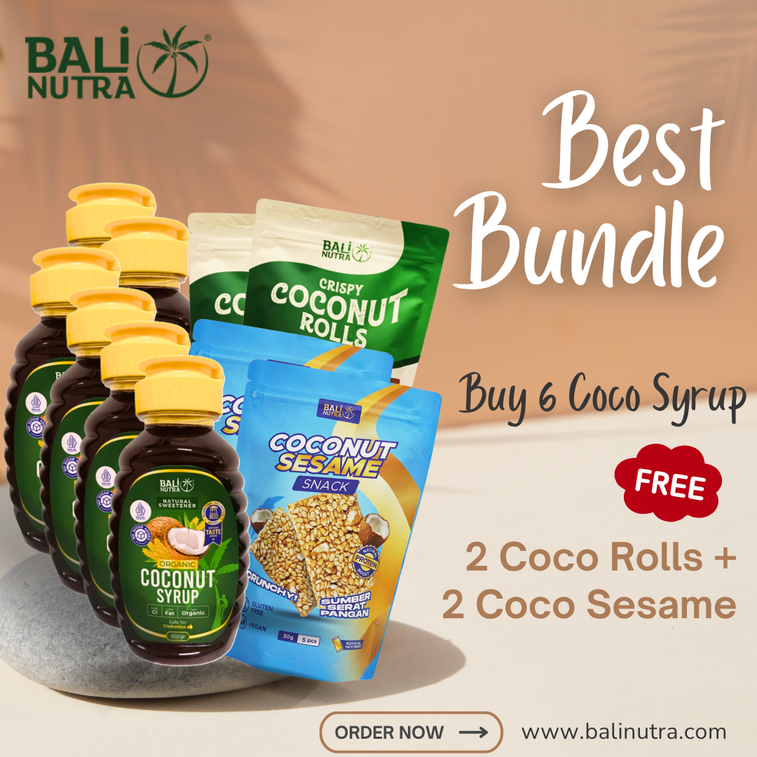 6 Organic Coconut Syrup FREE COCO ROLLS AND COCO SESAME